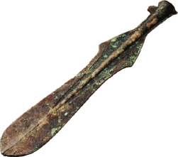 広形銅矛（国重要文化財長さ83.5㎝北九州市重留遺跡）の画像