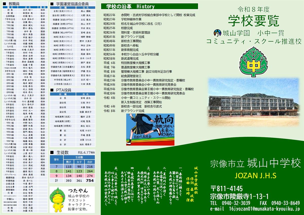 令和８年度_城山中学校_学校要覧の画像