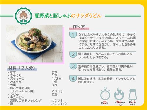 夏野菜と豚しゃぶのサラダうどん（ウラ）