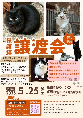 06　譲渡会のチラシ。次回は令和7年7月5日です