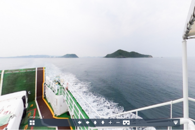 宗像市営渡船 おおしま（フェリー）からの眺めの写真の画像（別ウインドウで開きます）