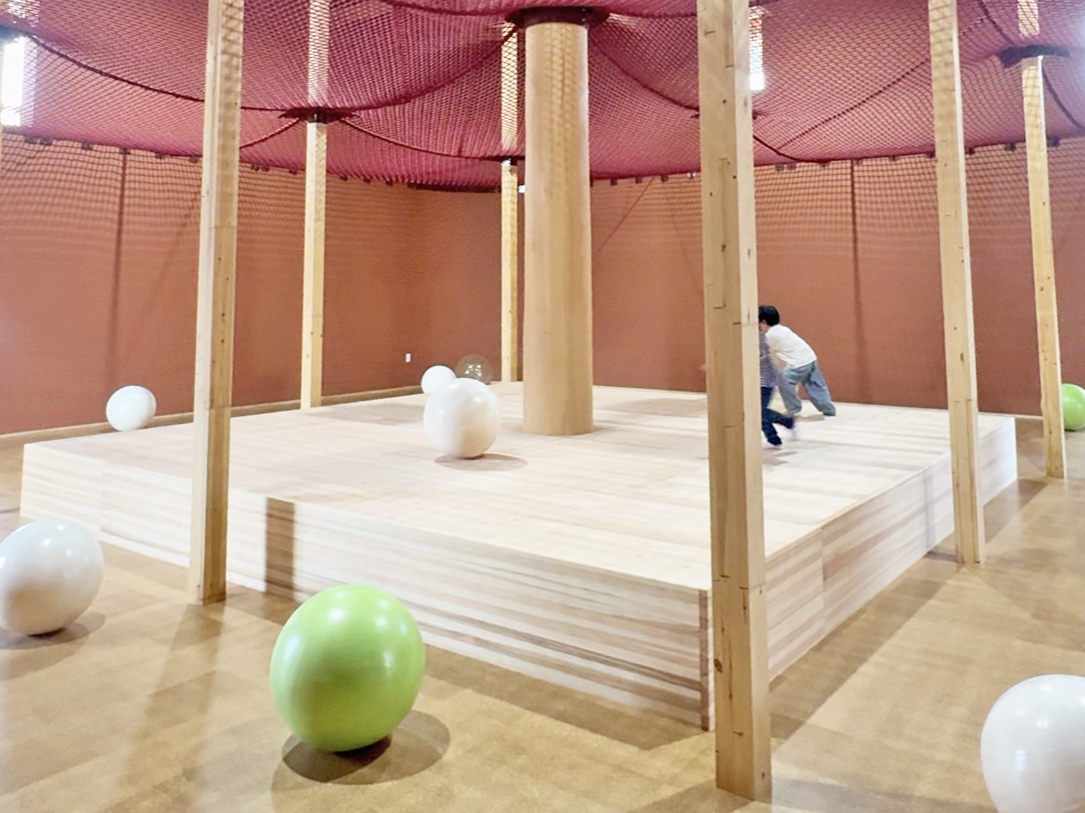 09下には大きなバランスボールが