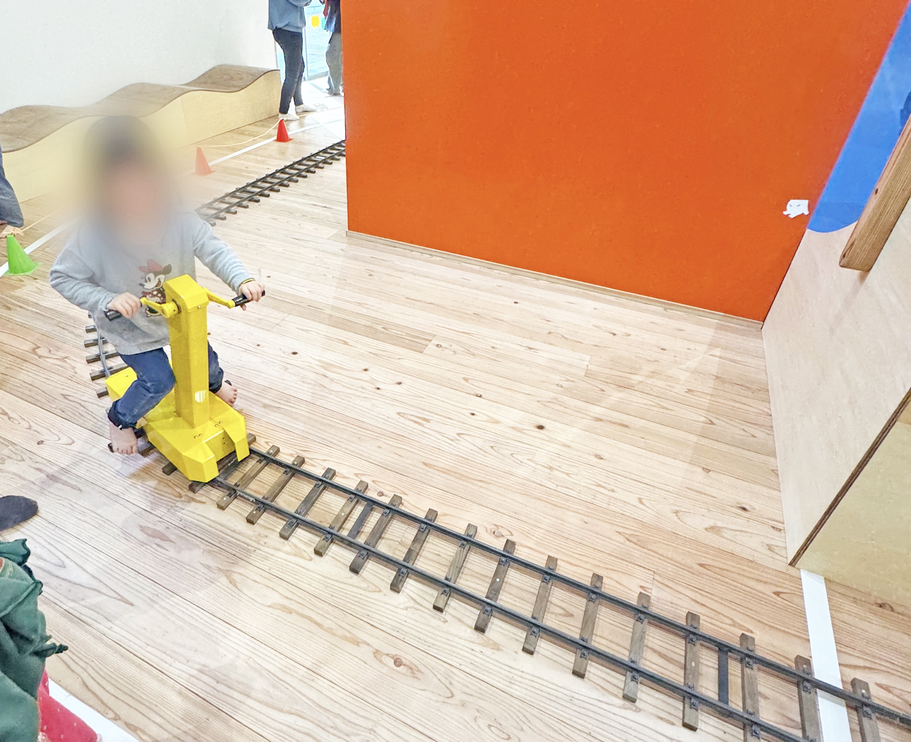 13手で漕ぎながら進むテトロバス