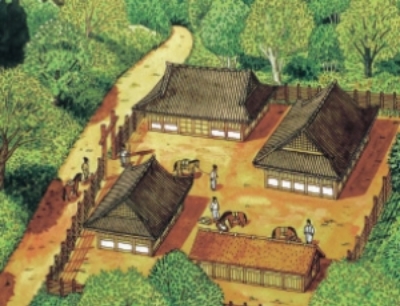武丸大上げ遺跡想定復元図