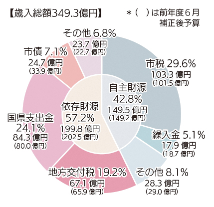 平成31年度　普通会計予算（歳入）円グラフ